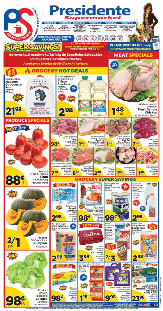 Presidente catalogue in Hollywood FL | Offers for bargain hunters | 2026-03-01T00:00:00.000Z - 2026-03-31T00:00:00.000Z