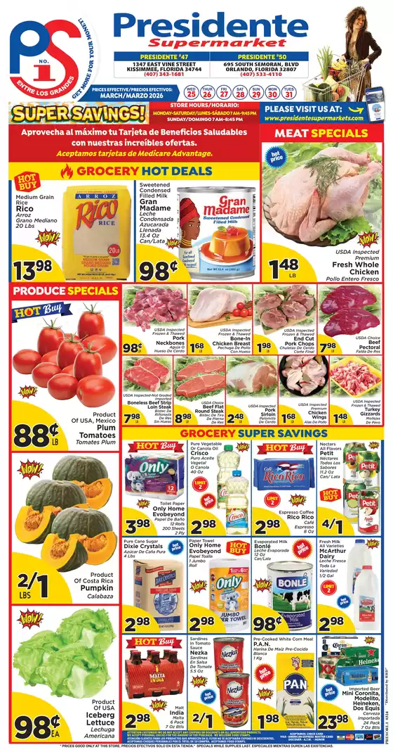 Presidente catalogue in Orlando FL | Our best offers for you | 2026-03-25T00:00:00.000Z - 2026-03-31T00:00:00.000Z