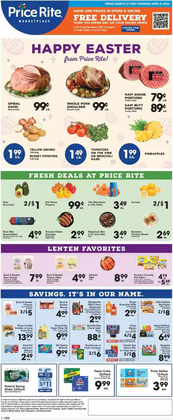 Price Rite catalogue in Fairview NJ | Weekly Ads Price Rite | 2026-03-27T00:00:00.000Z - 2026-04-09T00:00:00.000Z