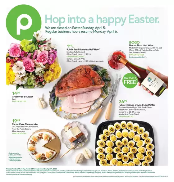 Publix catalogue in Nashville TN | Top deals for all customers | 2026-03-26T00:00:00.000Z - 2026-04-04T00:00:00.000Z