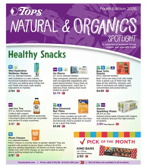 Tops catalogue in Elmira NY | Tops Natural & Organics Spotlight | 2026-03-29T00:00:00.000Z - 2026-05-02T00:00:00.000Z