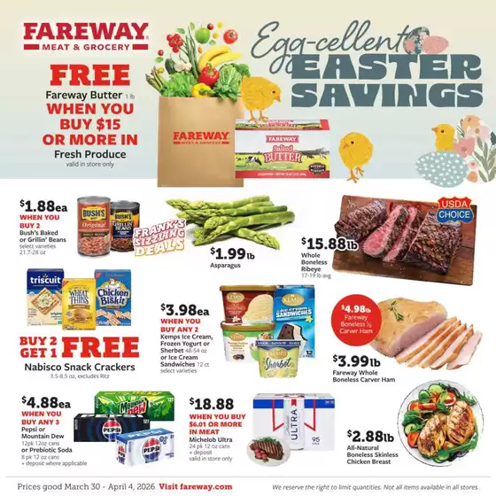 Fareway catalogue in Cedar Rapids IA | Great discounts on selected products | 2026-03-30T00:00:00.000Z - 2026-04-04T00:00:00.000Z