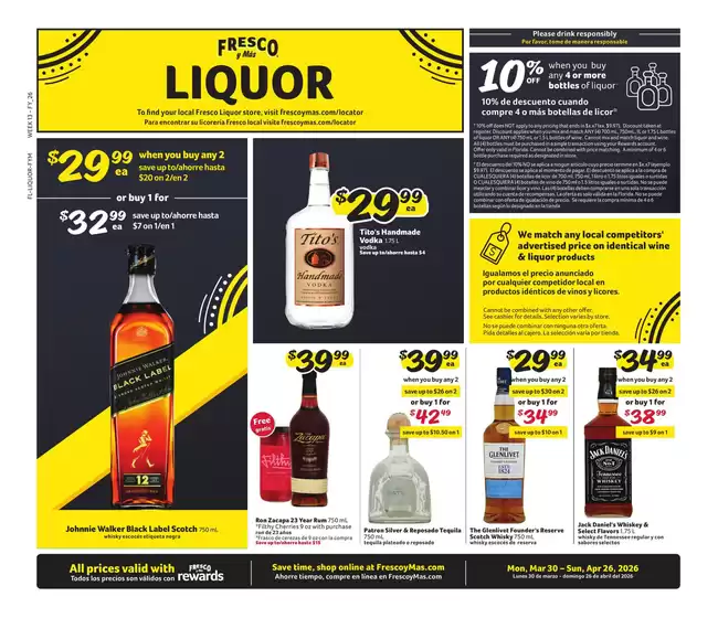 Fresco y Más catalogue in Hialeah FL | Alcohol Flyer | 2026-03-30T00:00:00.000Z - 2026-04-26T00:00:00.000Z
