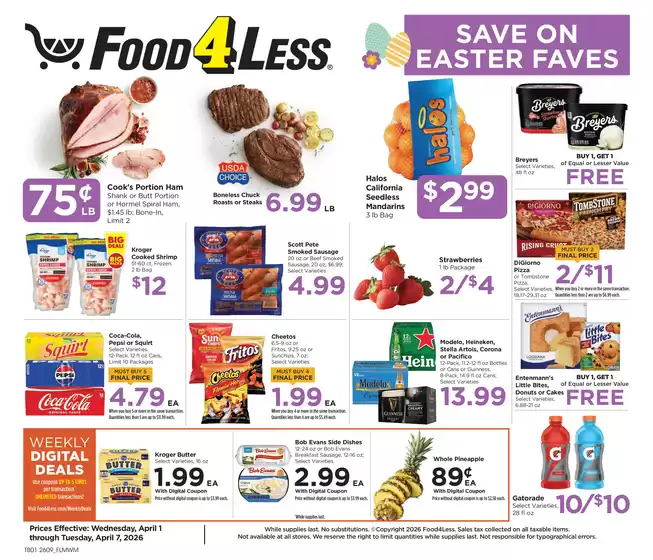 Food 4 Less catalogue in Glen Ellyn IL | Special offers for you | 2026-04-01T00:00:00.000Z - 2026-04-07T00:00:00.000Z