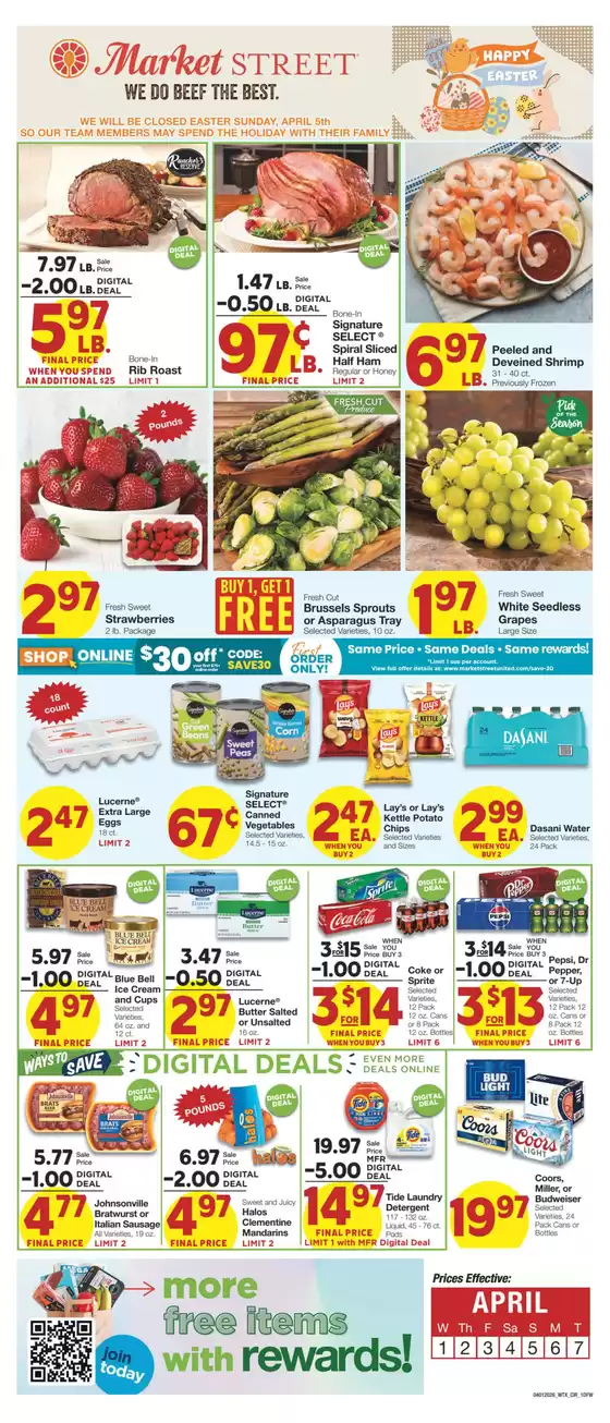 Market Street catalogue in Irving TX | Great discounts on selected products | 2026-03-31T00:00:00.000Z - 2026-04-07T00:00:00.000Z