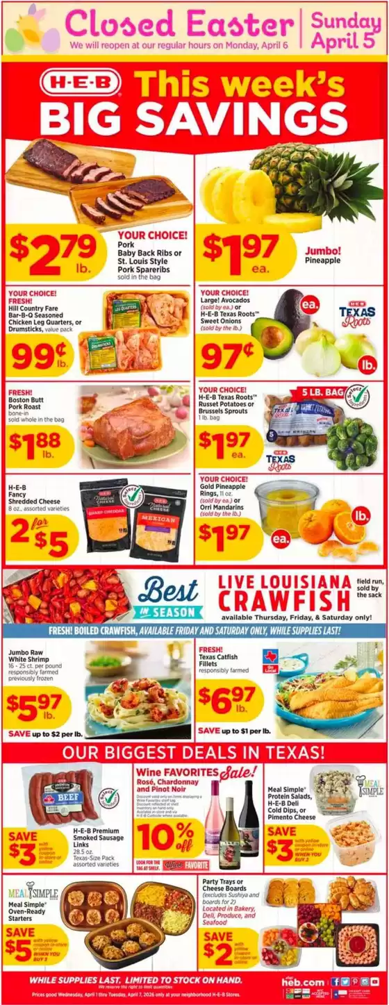 H-E-B catalogue in Houston TX | Weekly Ads H-E-B | 2026-04-01T00:00:00.000Z - 2026-04-07T00:00:00.000Z