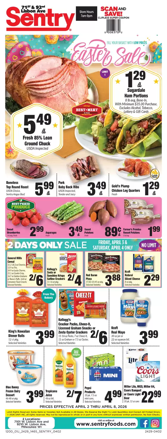 Sentry catalogue in Oak Creek WI | Weekly Ad | 2026-04-02T00:00:00.000Z - 2026-04-08T00:00:00.000Z