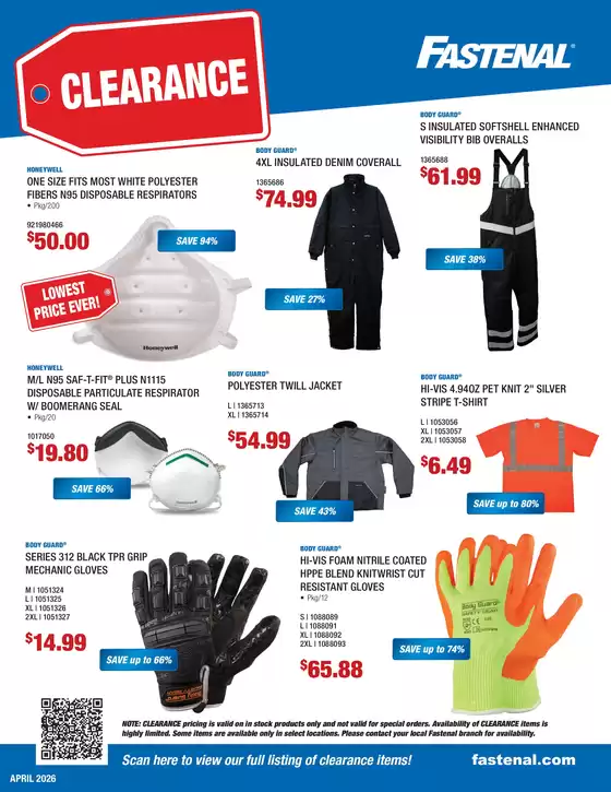 Fastenal catalogue in Lafe AR | Fastenal April Clearance Flyer | 2026-04-01T00:00:00.000Z - 2026-04-30T00:00:00.000Z