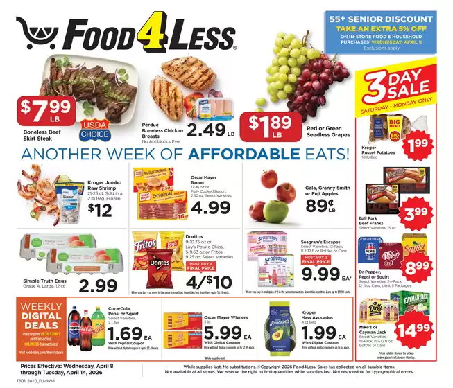 Food 4 Less catalogue | Discounts and promotions | 2026-04-08T00:00:00.000Z - 2026-04-14T00:00:00.000Z