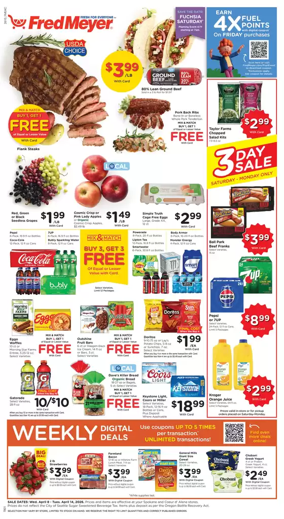 Fred Meyer catalogue | Top offers for all bargain hunters | 2026-04-08T00:00:00.000Z - 2026-04-14T00:00:00.000Z