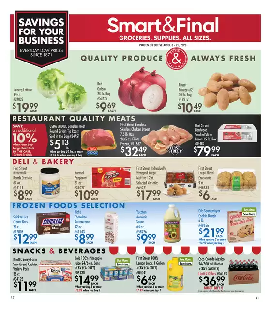 Smart & Final catalogue in Los Angeles CA | Business & Club Savings (04/08/26 - 04/21/26) | 2026-04-08T00:00:00.000Z - 2026-04-21T00:00:00.000Z