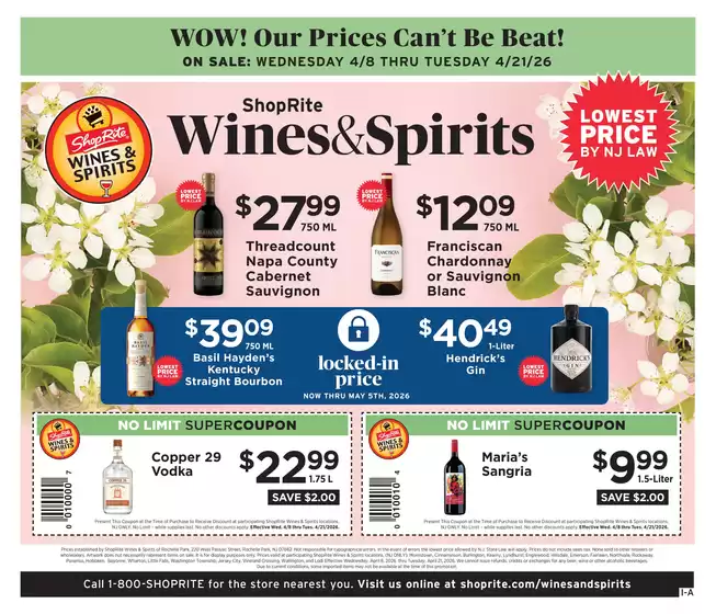 ShopRite catalogue in Little Ferry NJ | ShopRite Wine & Spirits - 4/8 | 2026-04-08T00:00:00.000Z - 2026-04-21T00:00:00.000Z
