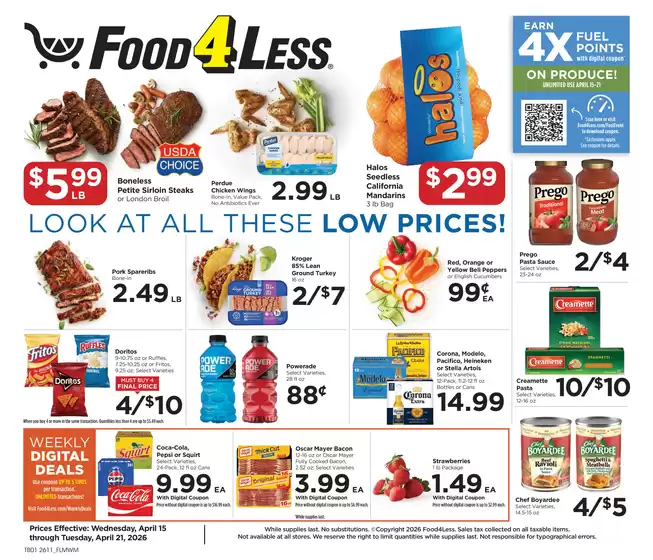 Food 4 Less catalogue in Los Banos CA | Discover attractive offers | 2026-04-15T00:00:00.000Z - 2026-04-21T00:00:00.000Z