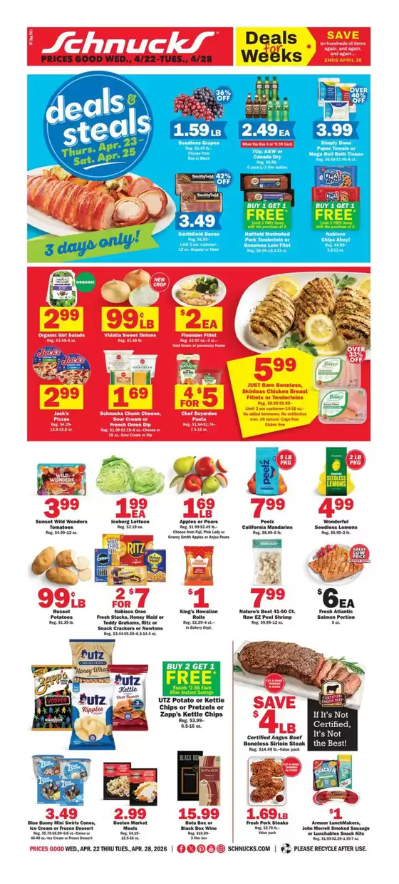 Schnucks catalogue | Great offer for bargain hunters | 2026-04-22T00:00:00.000Z - 2026-04-28T00:00:00.000Z