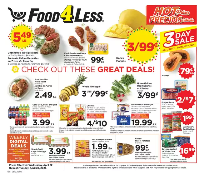 Food 4 Less catalogue | Top deals for all customers | 2026-04-22T00:00:00.000Z - 2026-04-28T00:00:00.000Z