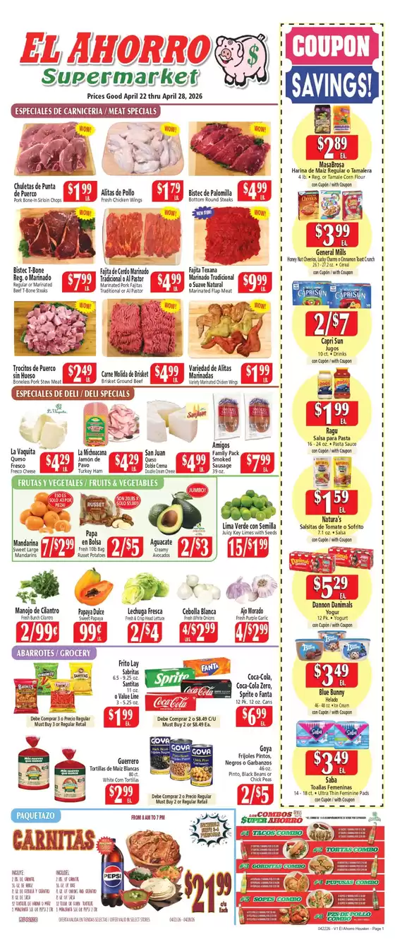 El Ahorro catalogue | Discounts and promotions | 2026-04-22T00:00:00.000Z - 2026-04-28T00:00:00.000Z