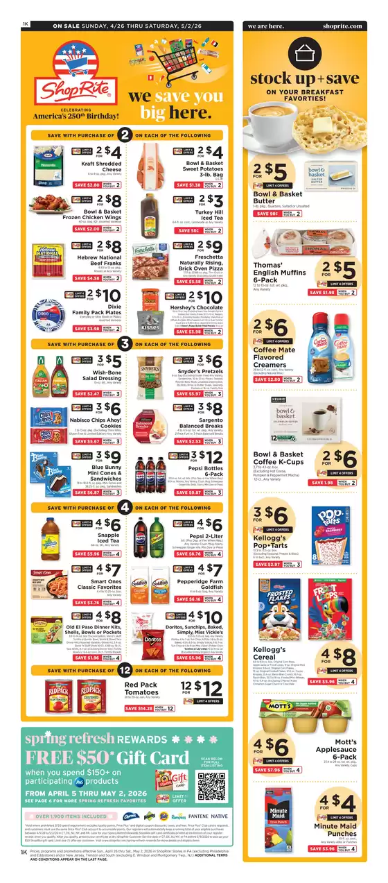 ShopRite catalogue in Morrisville PA | Discounts and promotions | 2026-04-23T00:00:00.000Z - 2026-05-02T00:00:00.000Z