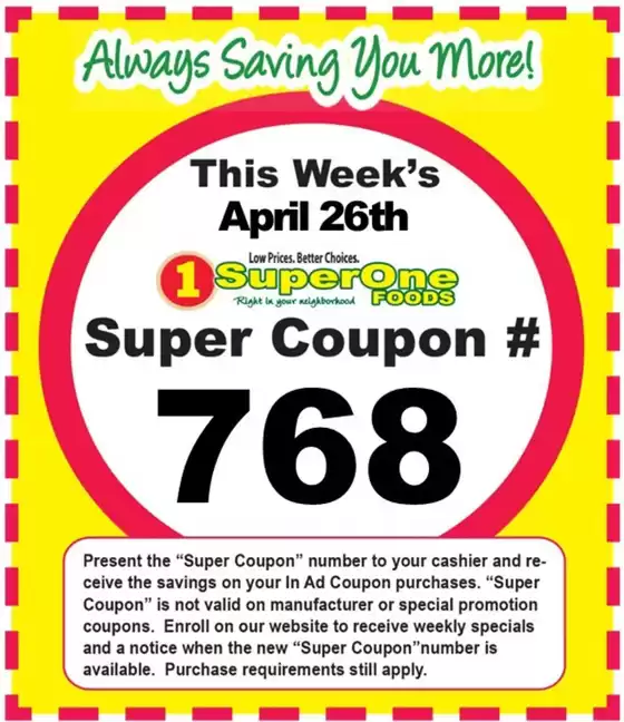 Super One Foods catalogue | Weekly Super Coupon Number | 2026-04-05T00:00:00.000Z - 2026-05-02T00:00:00.000Z