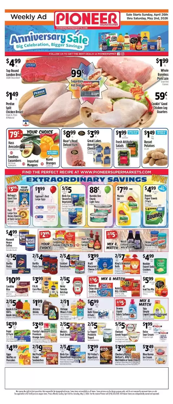 Pioneer Supermarkets catalogue | Discounts and promotions | 2026-04-26T00:00:00.000Z - 2026-05-02T00:00:00.000Z