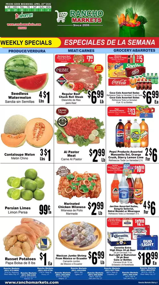Rancho Markets catalogue | Rancho Markets weekly ad | 2026-04-28T00:00:00.000Z - 2026-05-04T00:00:00.000Z