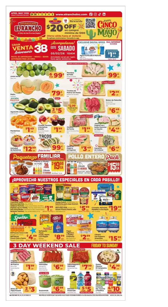 Supermercado El Rancho catalogue | Weekly Ad | 2026-04-29T00:00:00.000Z - 2026-05-05T00:00:00.000Z