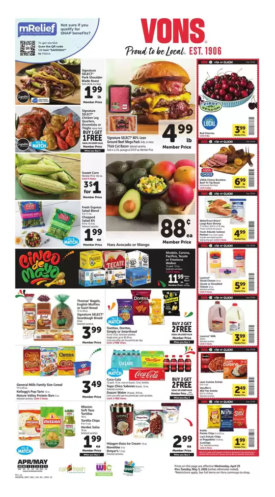 Vons catalogue in Fresno CA | Weekly Ad - Norcal | 2026-04-29T00:00:00.000Z - 2026-05-05T00:00:00.000Z