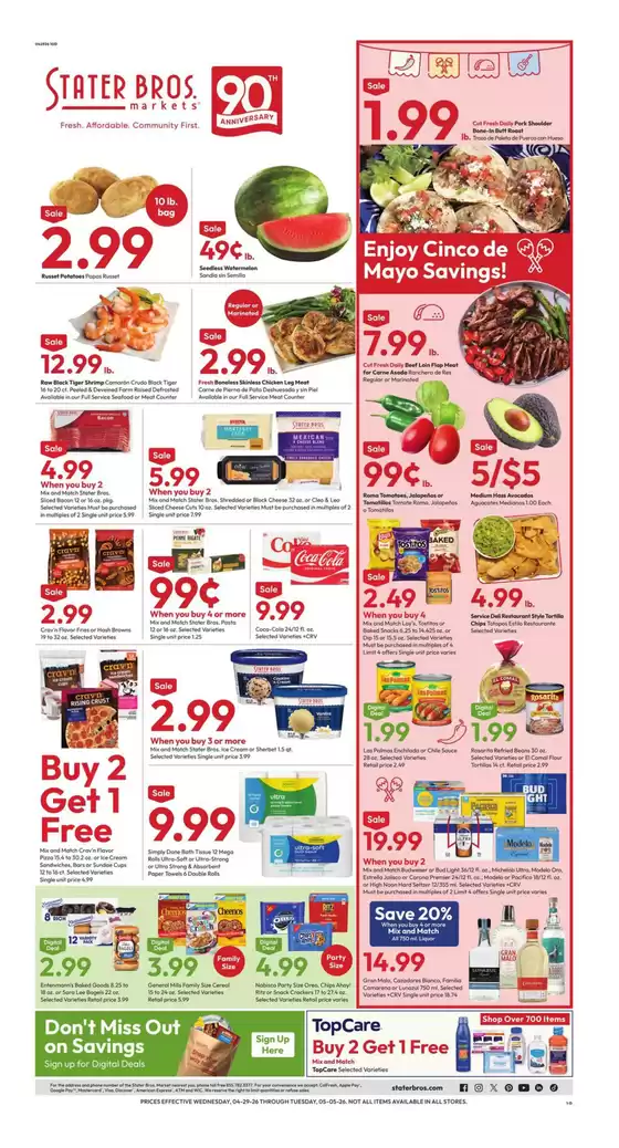 Stater Bros catalogue in Temecula CA | Top offers for smart savers | 2026-04-29T00:00:00.000Z - 2026-05-05T00:00:00.000Z