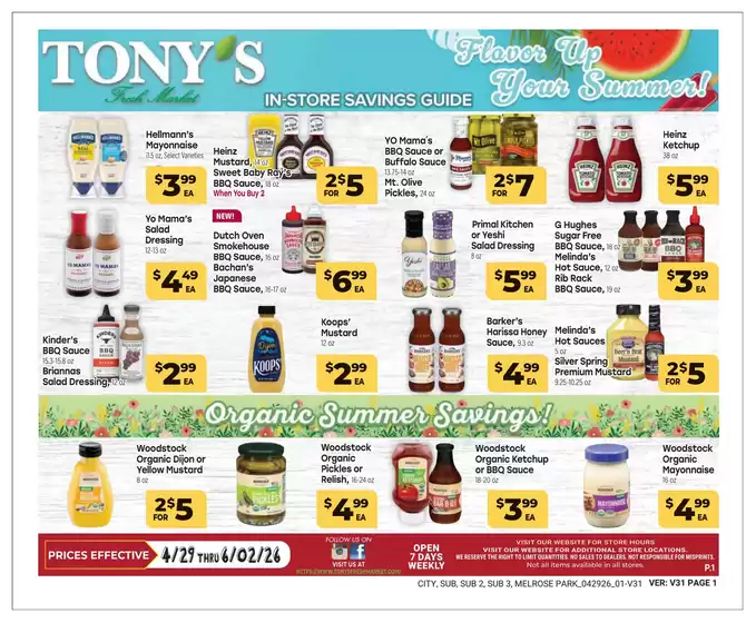 Tony's Fresh Market catalogue in Lincolnwood IL | Weekly Ad | 2026-04-29T00:00:00.000Z - 2026-06-02T00:00:00.000Z
