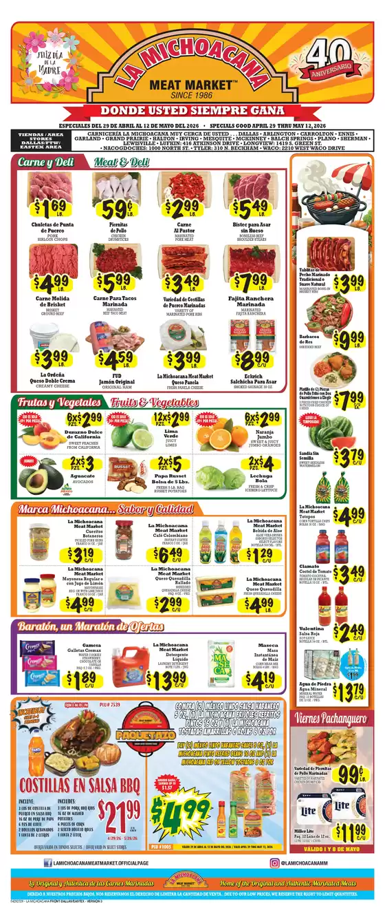 La Michoacana catalogue in Wichita Falls TX | Our best deals for you | 2026-04-29T00:00:00.000Z - 2026-05-26T00:00:00.000Z