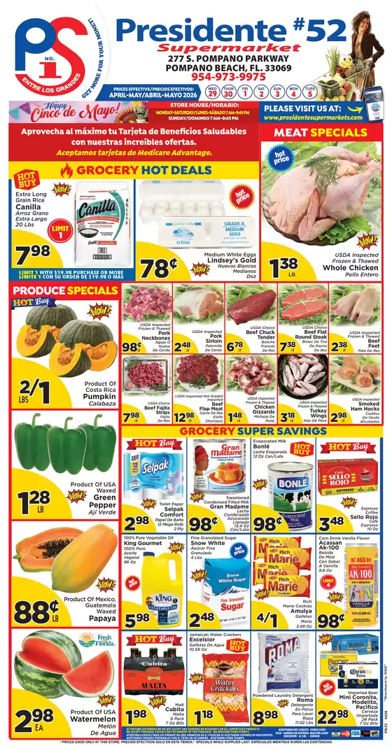 Presidente catalogue in Aventura FL | Current bargains and offers | 2026-04-29T00:00:00.000Z - 2026-05-05T00:00:00.000Z