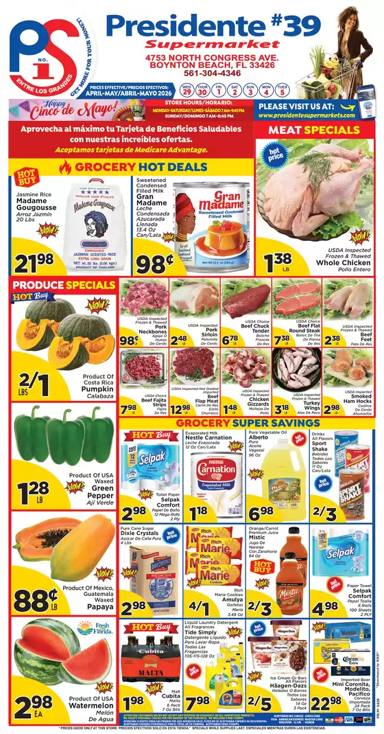 Presidente catalogue in Delray Beach FL | Top offers for all bargain hunters | 2026-04-01T00:00:00.000Z - 2026-05-31T00:00:00.000Z
