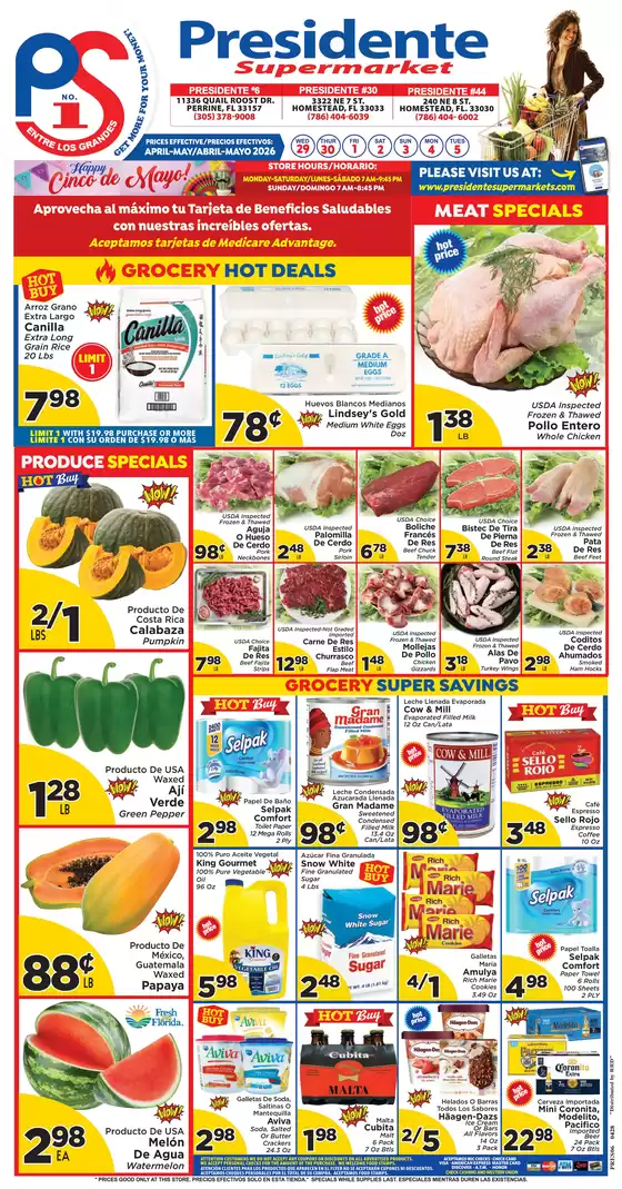 Presidente catalogue in Pinecrest FL | Exclusive bargains | 2026-04-01T00:00:00.000Z - 2026-05-31T00:00:00.000Z