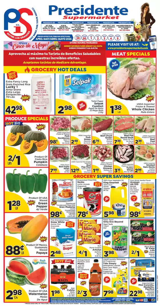 Presidente catalogue in Aventura FL | Our best bargains | 2026-04-01T00:00:00.000Z - 2026-05-31T00:00:00.000Z