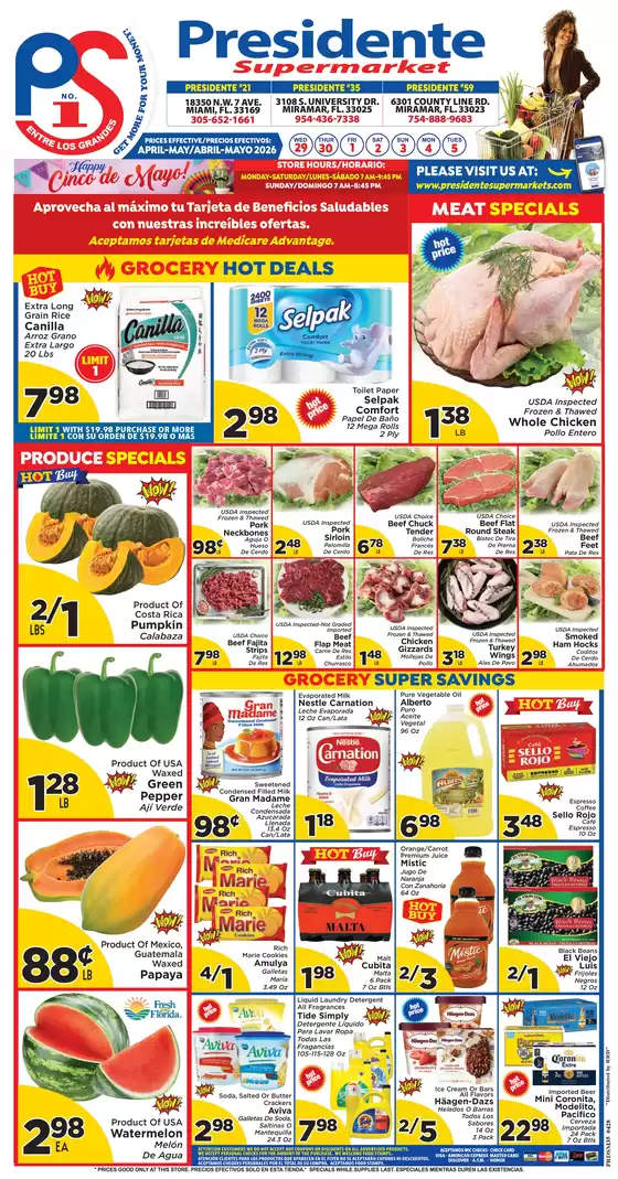 Presidente catalogue in Aventura FL | Our best deals for you | 2026-04-29T00:00:00.000Z - 2026-05-05T00:00:00.000Z
