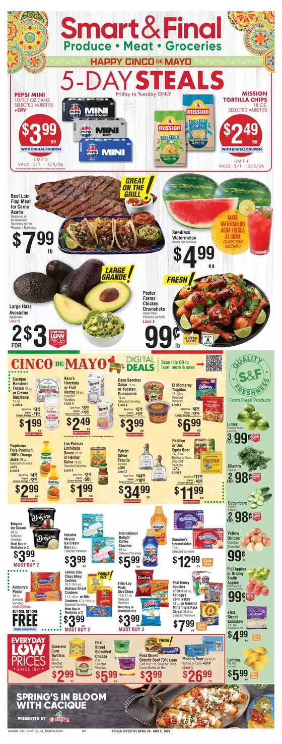 Smart & Final catalogue in Stateline NV | Weekly Ad Savings (04/29/2026 - 05/05/2026) - 5 Day A1 | 2026-05-01T00:00:00.000Z - 2026-05-05T00:00:00.000Z