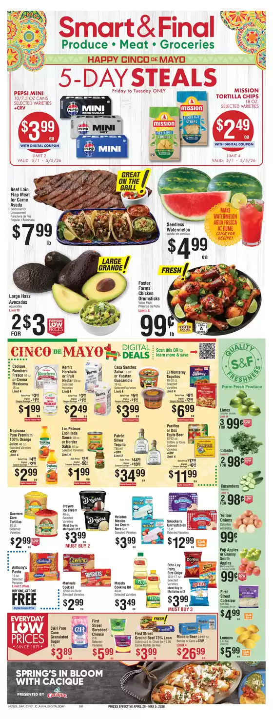 Smart & Final catalogue | Great discounts on selected products | 2026-05-01T00:00:00.000Z - 2026-05-05T00:00:00.000Z