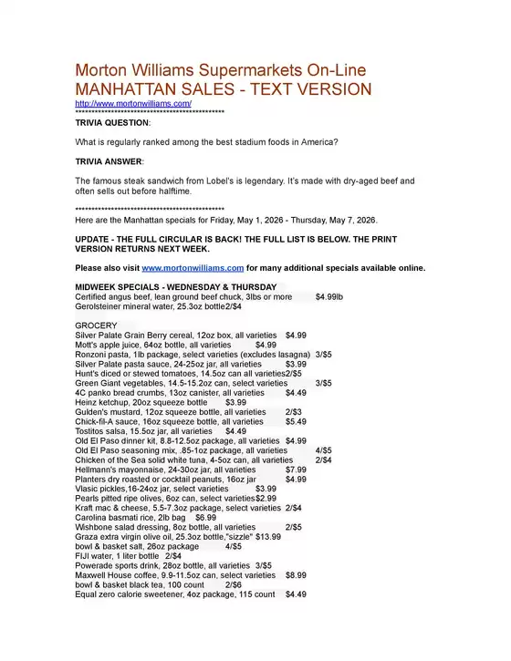Morton Williams catalogue | Top deals and discounts | 2026-05-01T00:00:00.000Z - 2026-05-07T00:00:00.000Z