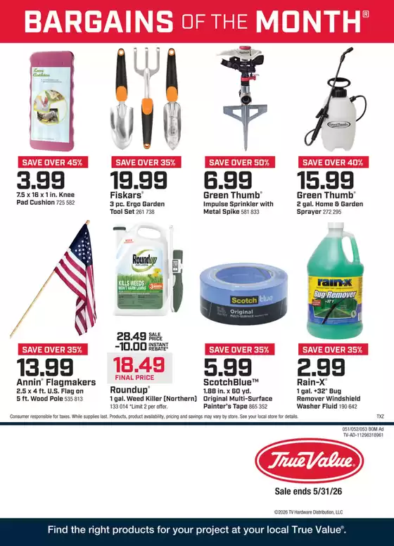 True Value catalogue | Weekly Ad True Value | 2026-05-01T00:00:00.000Z - 2026-05-31T00:00:00.000Z