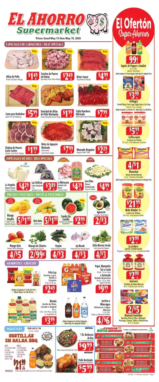 El Ahorro catalogue | EL AHORRO SUPERMARKET | 2026-05-13T00:00:00.000Z - 2026-05-19T00:00:00.000Z