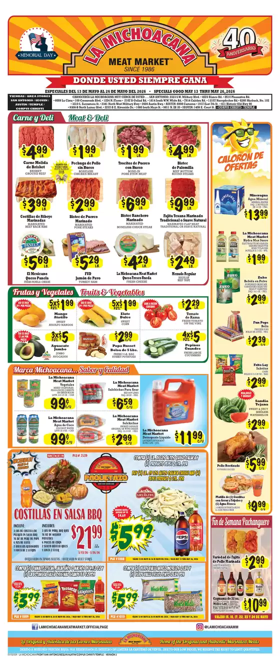 La Michoacana catalogue | La Michoacana Weekly ad | 2026-05-13T00:00:00.000Z - 2026-05-26T00:00:00.000Z
