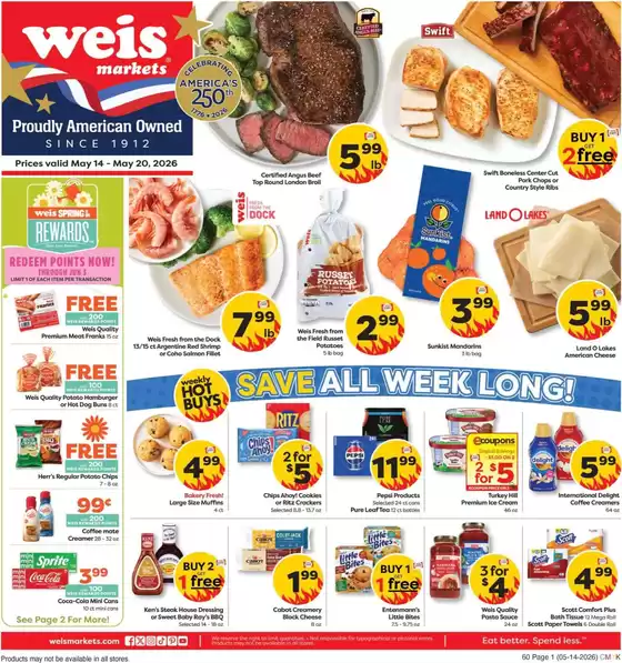 Weis Markets catalogue | Top offers for all bargain hunters | 2026-05-14T00:00:00.000Z - 2026-05-20T00:00:00.000Z