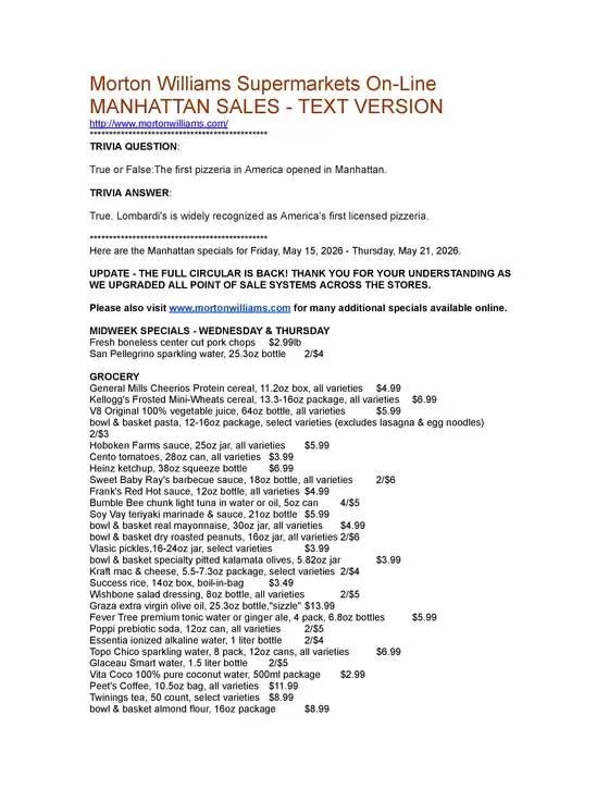 Morton Williams catalogue | Great discounts on selected products | 2026-05-15T00:00:00.000Z - 2026-05-21T00:00:00.000Z
