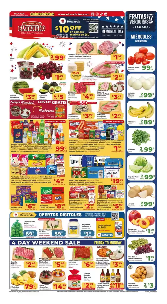 Supermercado El Rancho catalogue | Weekly Ad | 2026-05-20T00:00:00.000Z - 2026-05-26T00:00:00.000Z