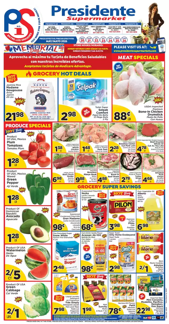Presidente catalogue | Great discounts on selected products | 2026-05-20T00:00:00.000Z - 2026-05-26T00:00:00.000Z