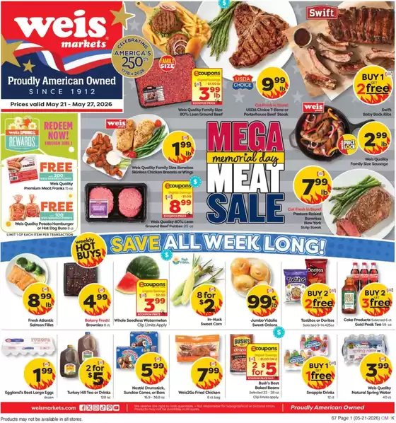 Weis Markets catalogue | Weekly Ads Weis Markets | 2026-05-21T00:00:00.000Z - 2026-06-17T00:00:00.000Z