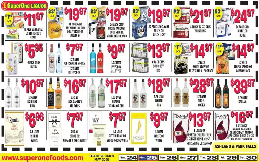 Super One Foods catalogue | Liquor Ad Savings | 2026-05-05T00:00:00.000Z - 2026-05-30T00:00:00.000Z