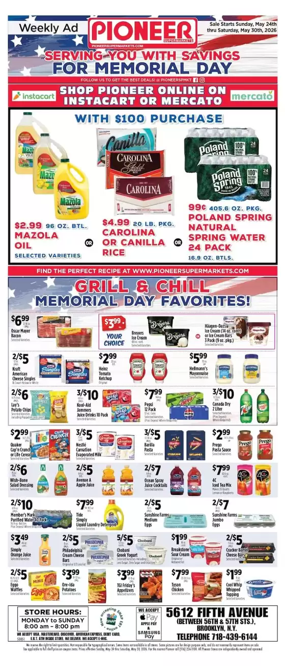 Pioneer Supermarkets catalogue in Ridgewood NY | Top deals for all customers | 2026-05-24T00:00:00.000Z - 2026-05-30T00:00:00.000Z