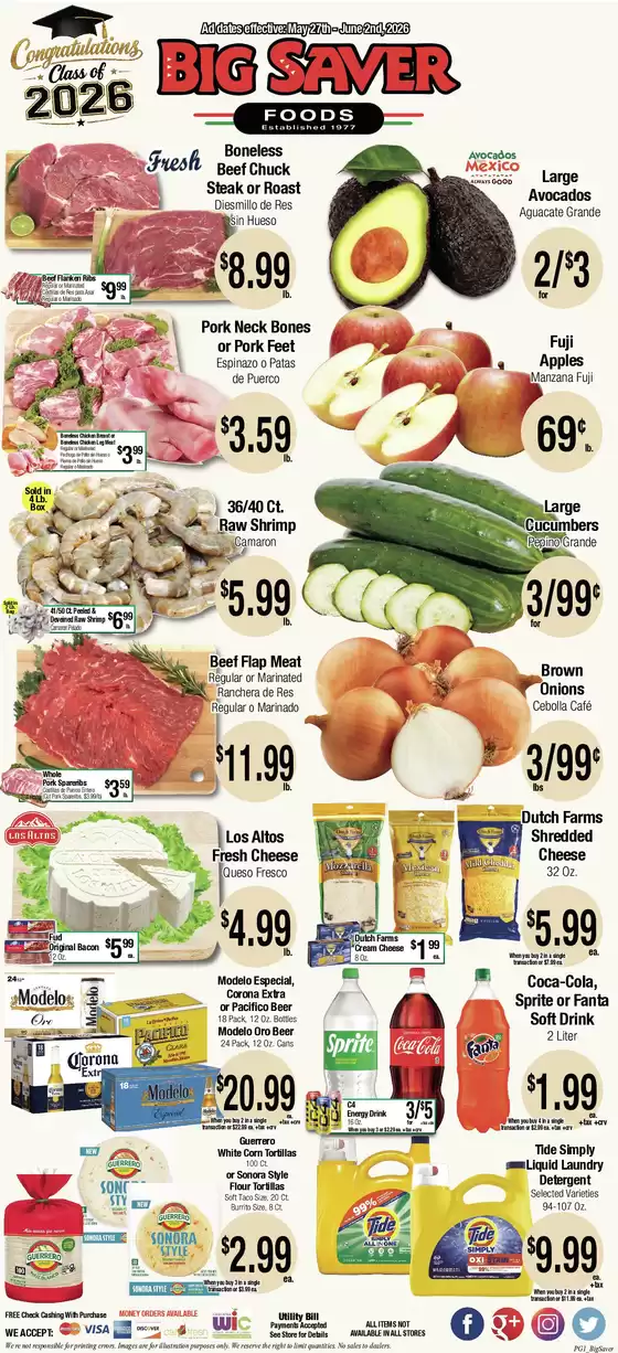 Big Saver Foods catalogue in Santa Ana CA | Big Saver Foods Weekly Special | 2026-05-27T00:00:00.000Z - 2026-06-02T00:00:00.000Z