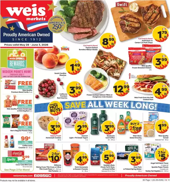 Weis Markets catalogue in Frederick MD | Discover attractive offers | 2026-05-28T00:00:00.000Z - 2026-06-03T00:00:00.000Z