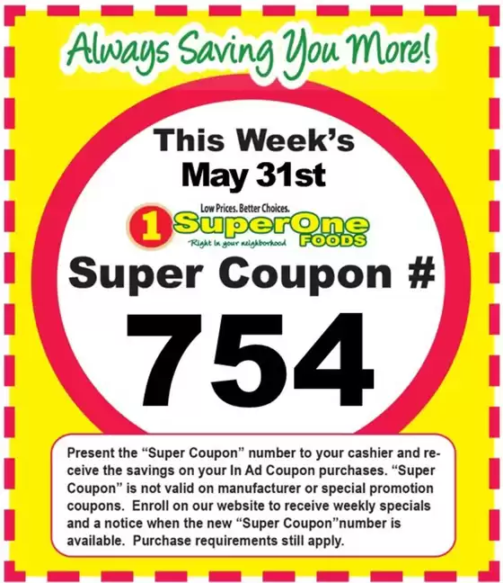 Super One Foods catalogue | Weekly Super Coupon Number | 2026-05-06T00:00:00.000Z - 2026-06-06T00:00:00.000Z